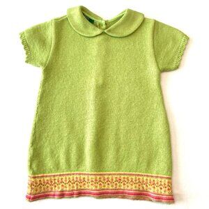 United Colors of Benetton bright green toddler sweater dress w/collar 2T